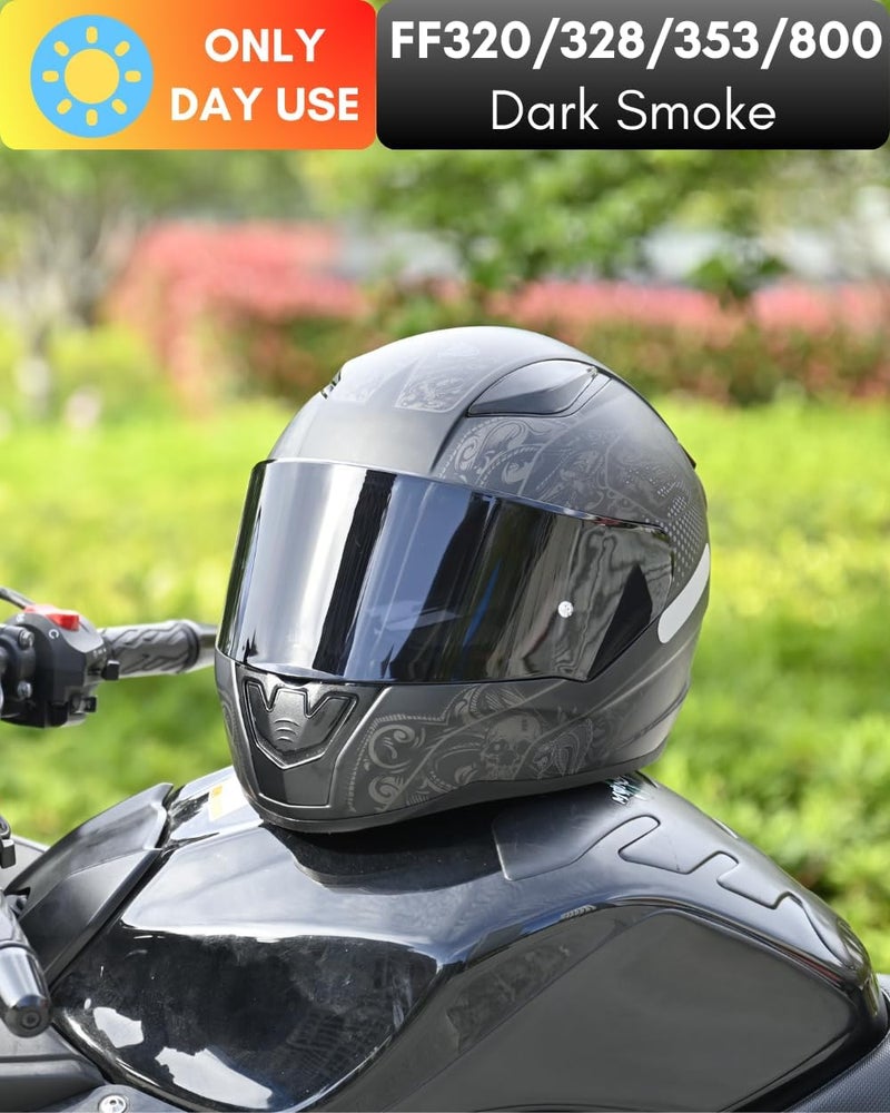 Logto Compatible with LS2 FF353/320/328/800 Helmets Visor Tint Replacement Motorcycle Helmet Face Shield (Dark Smoke) - Image 4
